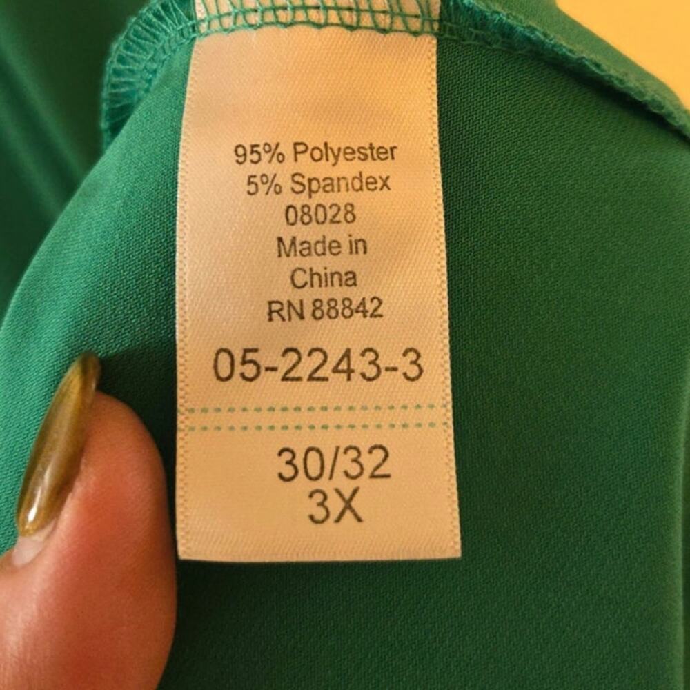 Sz 30/32W ROAMANS Spring Green V-neck and Back Short-sleeved Swing Dress - Picture 4 of 9
